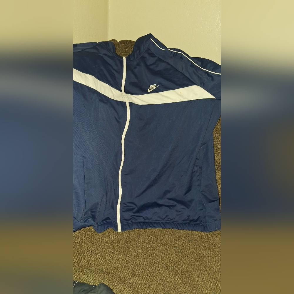 Nike Navy and White Sports Jacket